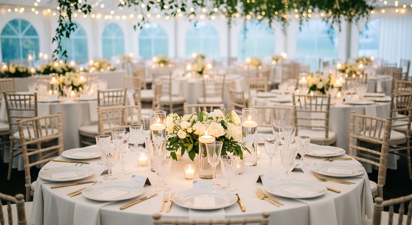 Minimal White Greenery Look