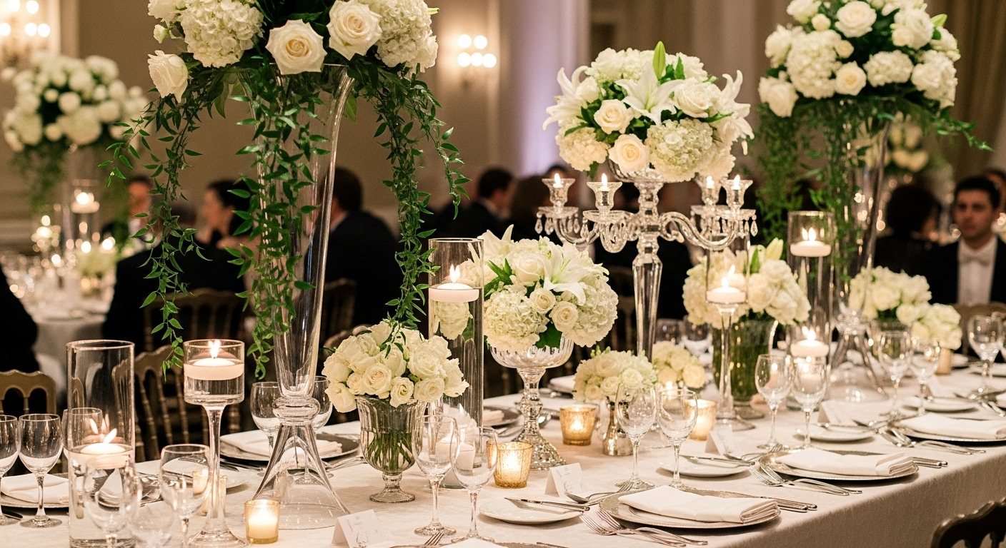 Mixed Height Statement Centerpieces