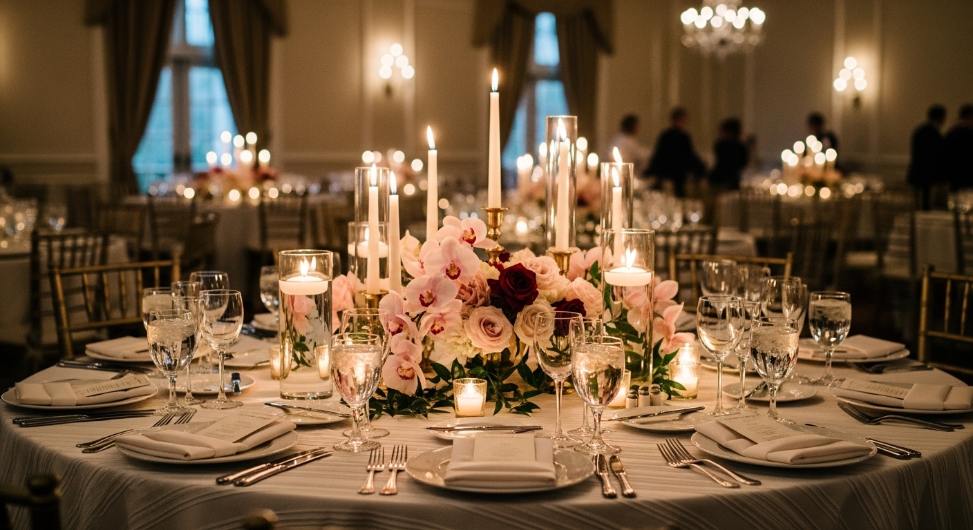 Soft Candle Glow Tablescape