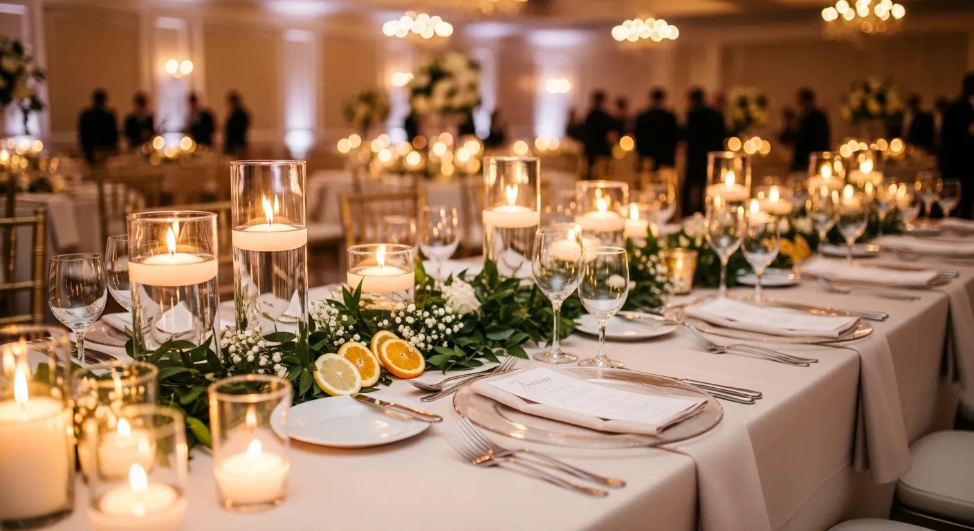 citrus wedding table decor