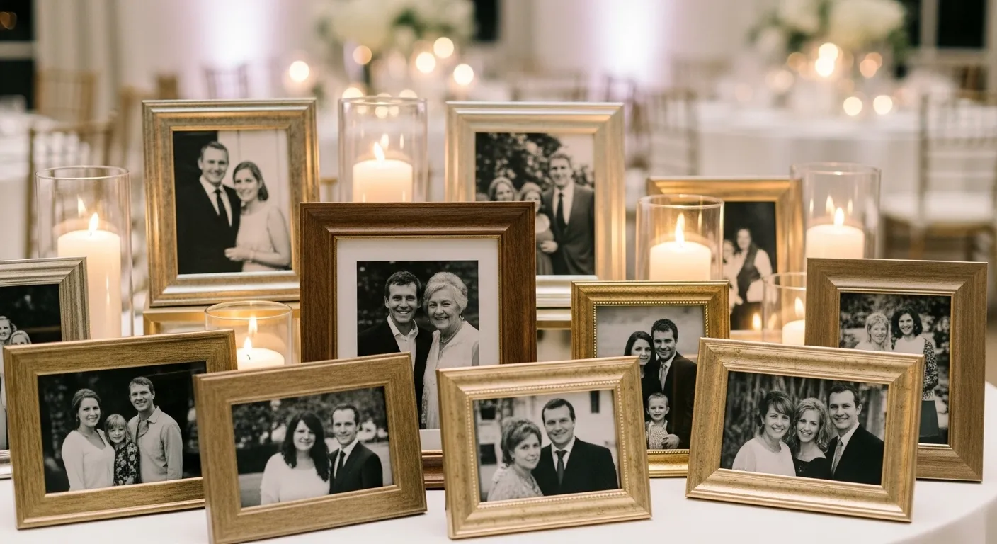framed family photos display