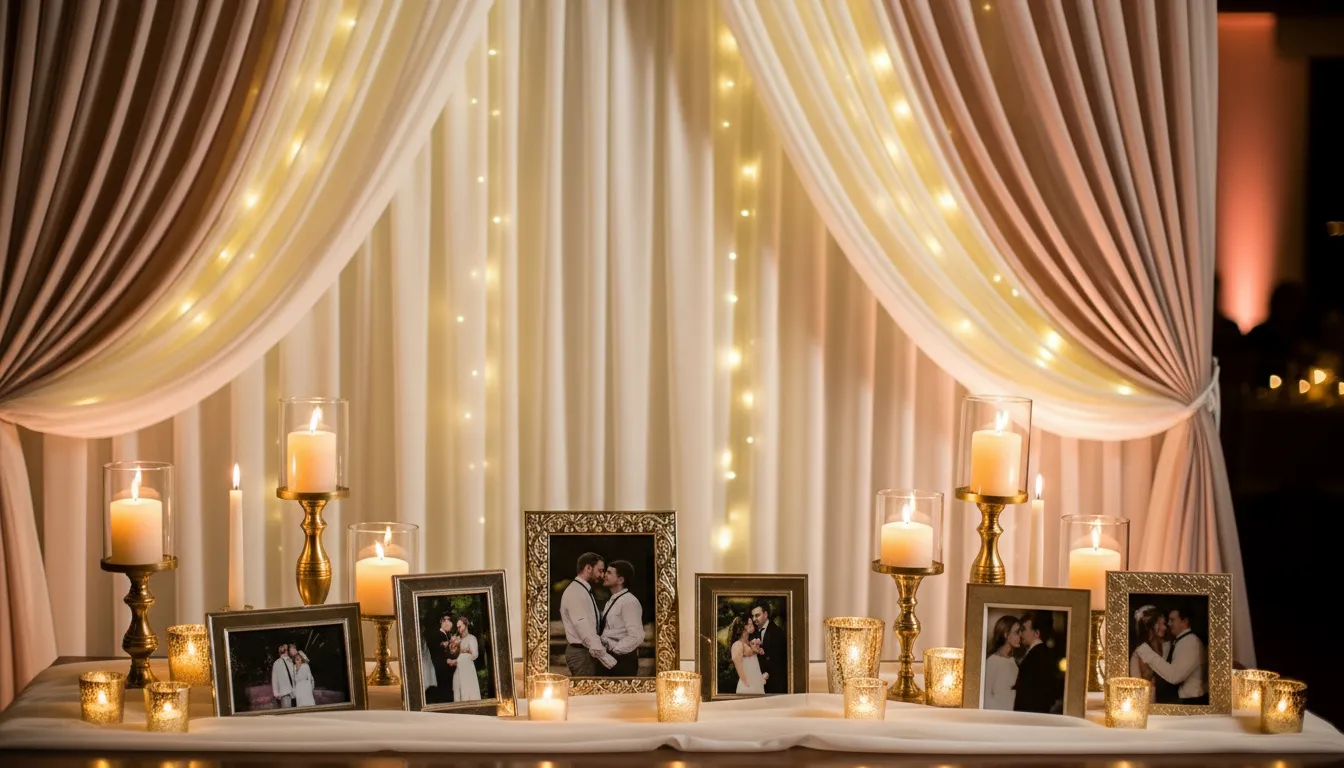 string light backdrop display