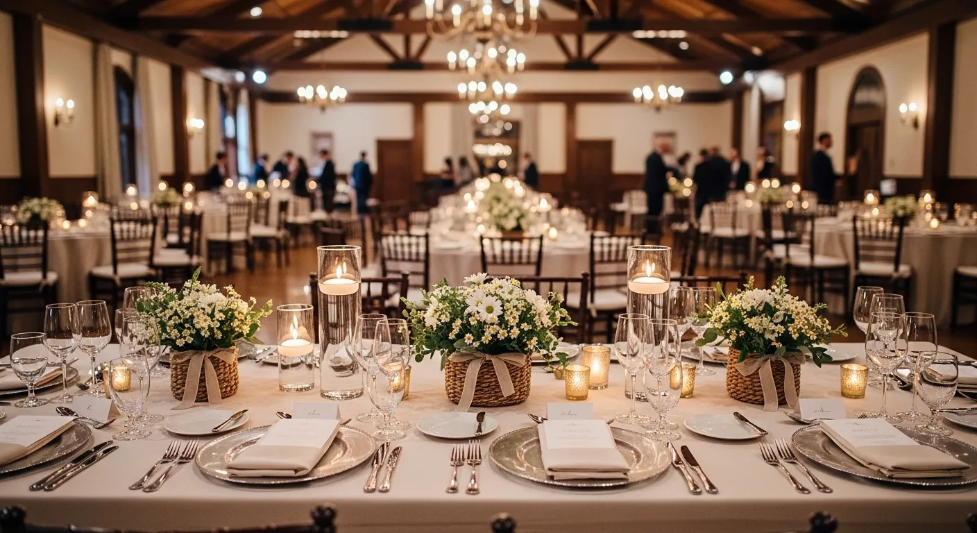 woven basket flower centerpiece